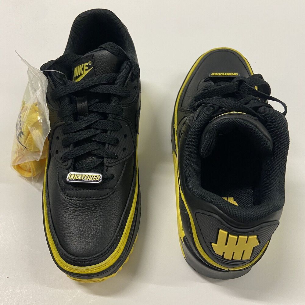 Nike Air Max 90 x Undefeated Black Optic Yellow Mens 5.5 Women's 7